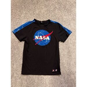 Southpole NASA Logo Graphic T Shirt Mens Small Black Blue Space